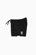Running shorts, flexibility side view